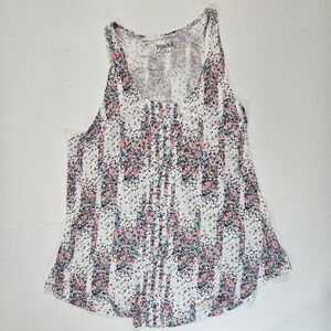 Mudd Tank Top Womens Small Abstract Paint Splatter Print Flowy Flared Summer Top